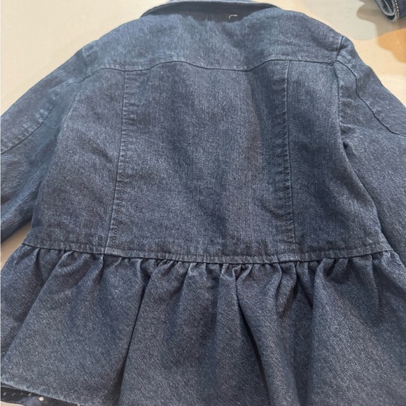Baby Girl Denim Blue Jacket with Polka Dot Lining - Picture 4 of 4